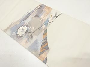 アンティーク　霞に椿模様織り出し袋帯（材料）